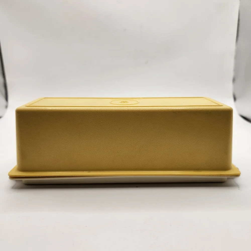 Vintage Tupperware Harvest Gold Butter Dish Lid & Base 636-12 Made in USA